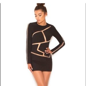 House of CB Black and Tan Caribe Dress